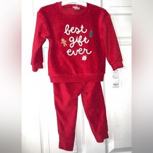 Red Holiday Sweater and Pants Set
